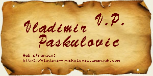 Vladimir Paskulović vizit kartica
